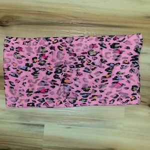 Bandeau Lace & Mesh Pink Animal Print